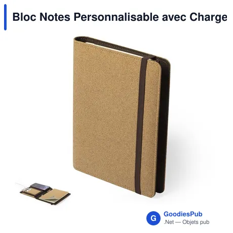 Bloc Notes Personnalisable avec Chargeur Intégré - Toskanavec logo
