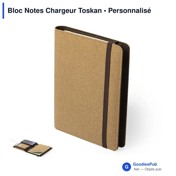Bloc Notes Personnalisable avec Chargeur Intégré - Toskanavec logo - Image 1