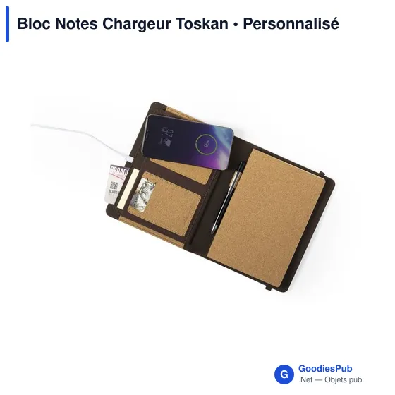 Bloc Notes Personnalisable avec Chargeur Intégré - Toskanavec logo - Image 3