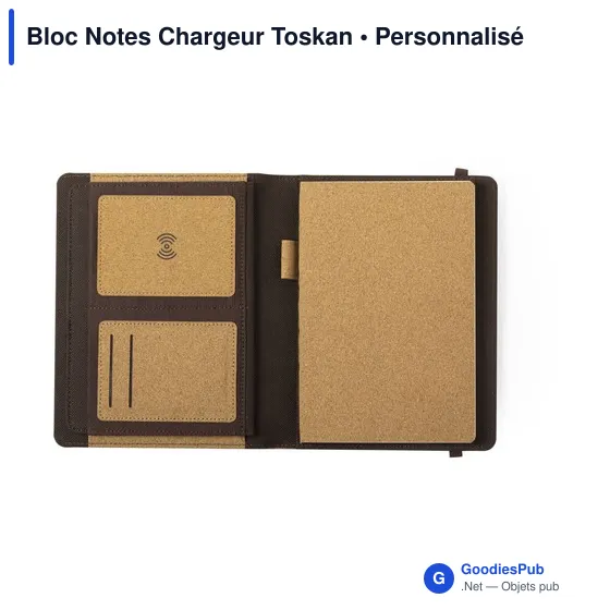 Bloc Notes Personnalisable avec Chargeur Intégré - Toskanavec logo - Image 4