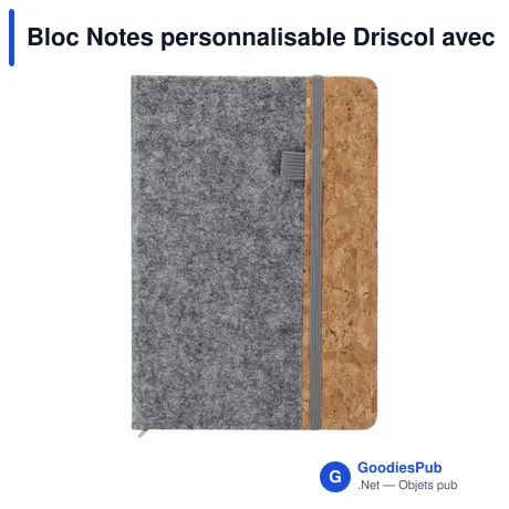 Bloc Notes personnalisable Driscol avec logo en feutre RPET