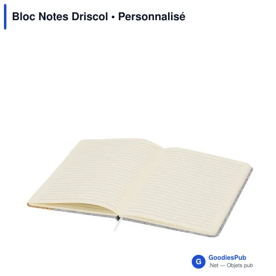 Bloc Notes personnalisable Driscol avec logo en feutre RPET - Image 12