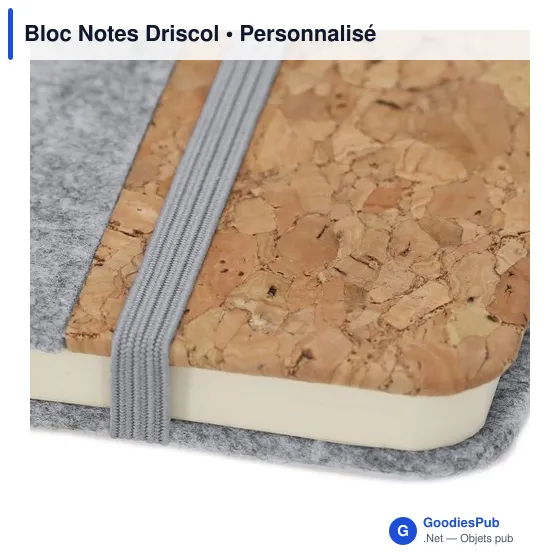 Bloc Notes personnalisable Driscol avec logo en feutre RPET - Image 6