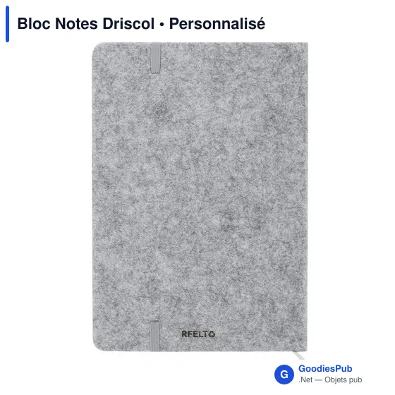 Bloc Notes personnalisable Driscol avec logo en feutre RPET - Image 7