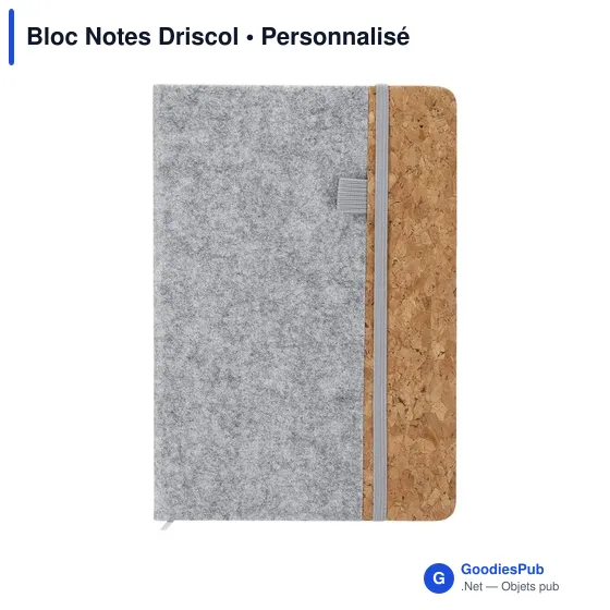 Bloc Notes personnalisable Driscol avec logo en feutre RPET - Image 8