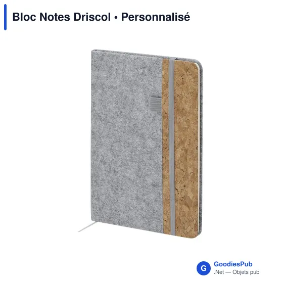 Bloc Notes personnalisable Driscol avec logo en feutre RPET - Image 9