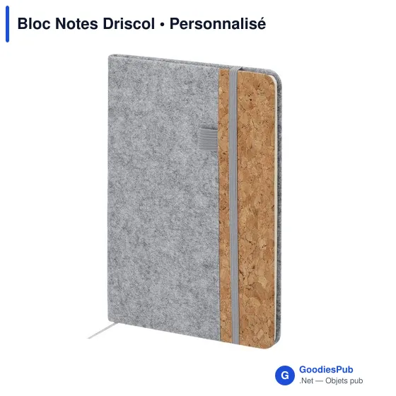 Bloc Notes personnalisable Driscol avec logo en feutre RPET - Image 10