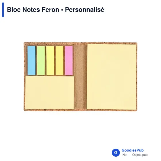 Bloc Notes personnalisable en liège avec logo - Feron - Image 2