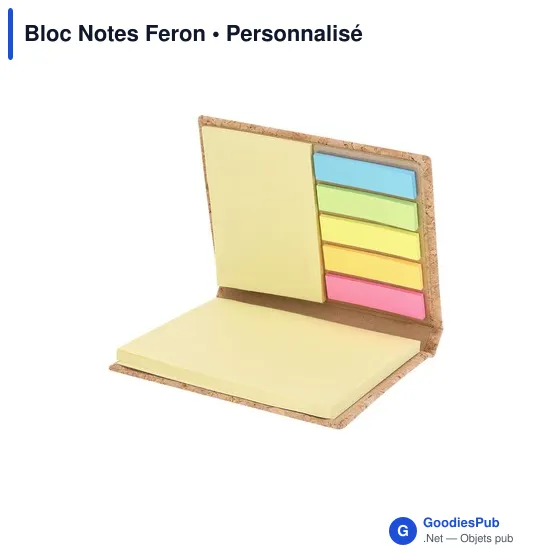 Bloc Notes personnalisable en liège avec logo - Feron - Image 4
