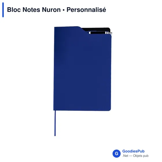 Bloc-notes personnalisable Nuron avec logo en RPET - Image 1