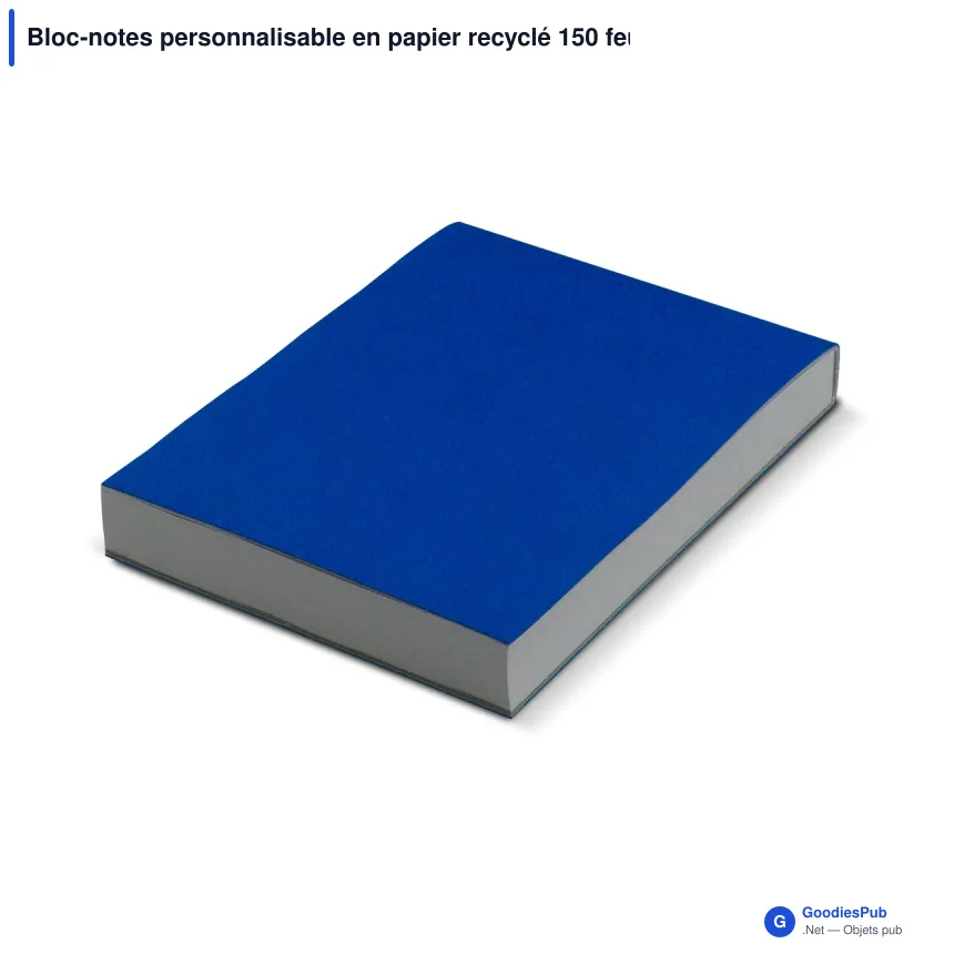 Bloc-notes personnalisable en papier recyclé 150 feuilles avec logo - 4 coloris - Image 2
