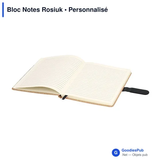 Bloc-notes personnalisable Rosiuk avec logo - Cahier en liège - Image 5