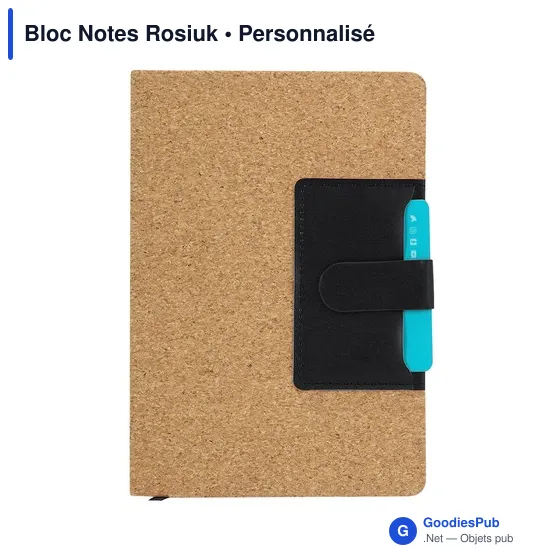 Bloc-notes personnalisable Rosiuk avec logo - Cahier en liège - Image 9