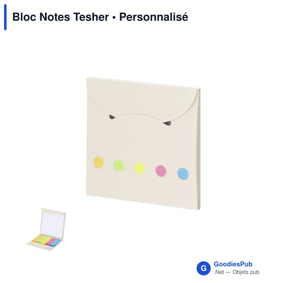 Bloc-notes personnalisable en carton recyclé avec logo - Tesher - Image 1