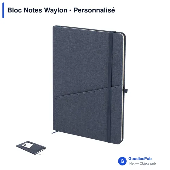 Bloc Notes personnalisable Waylon avec logo en PU recyclé - Image 9