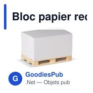 Bloc papier rectangulaire personnalisable FSC sur palette en bois avec logo - 12 x 8 cm - Miniature 2