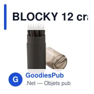 BLOCKY 12 crayons de couleurs noirs - Miniature 1