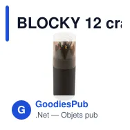 BLOCKY 12 crayons de couleurs noirs - Miniature 2