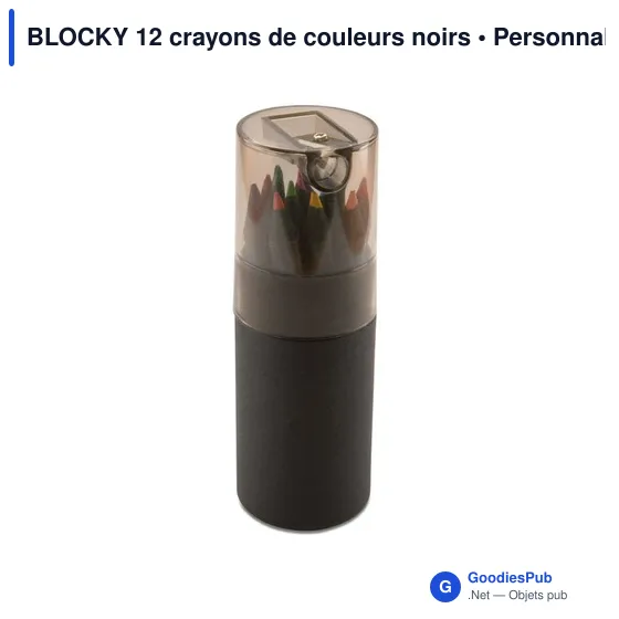 BLOCKY 12 crayons de couleurs noirs - Image 2
