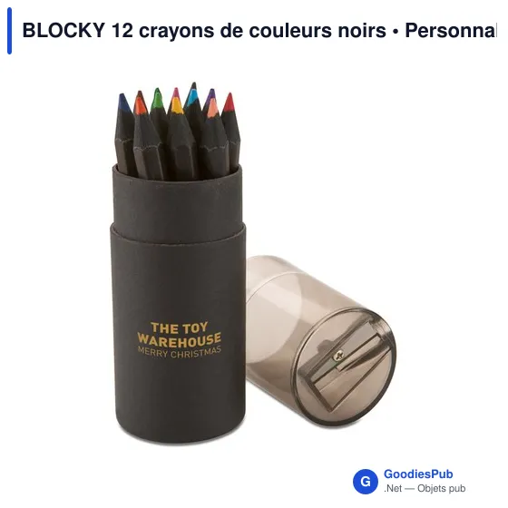 BLOCKY 12 crayons de couleurs noirs - Image 3