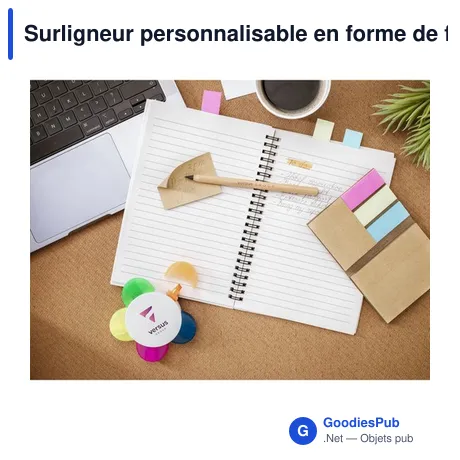 Surligneur personnalisable en forme de fleur avec logo - Bloom Recycled Milk-Carton