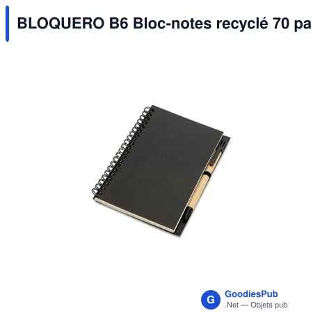 BLOQUERO B6 Bloc-notes recyclé 70 pages
