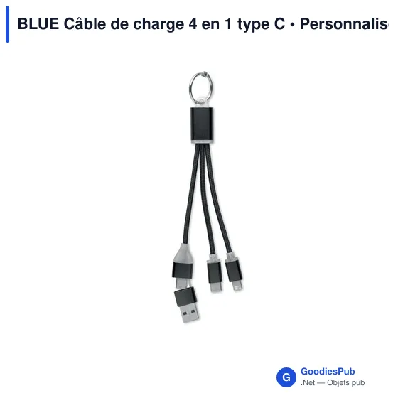 BLUE Câble de charge 4 en 1 type C - Image 1