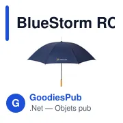 Parapluie tempête personnalisable BlueStorm RCS avec logo - Miniature 1
