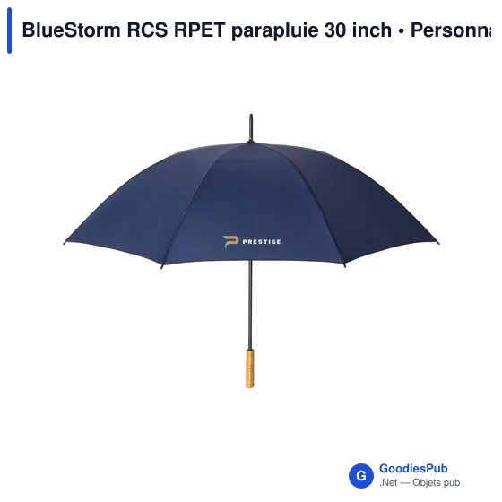 Parapluie tempête personnalisable BlueStorm RCS avec logo - Image 1