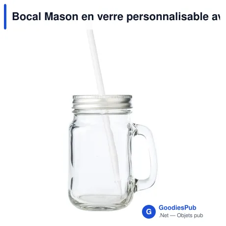 Bocal Mason en verre personnalisable avec logo - Sakina