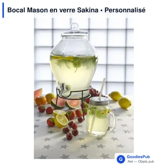 Bocal Mason en verre personnalisable avec logo - Sakina - Image 3