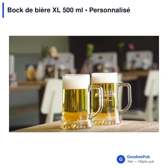 Bock de bière personnalisable XL 500 ml avec logo - Image 2