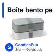 Boîte bento personnalisable 1250 ml et couverts avec logo - Gris et blanc - Miniature 2