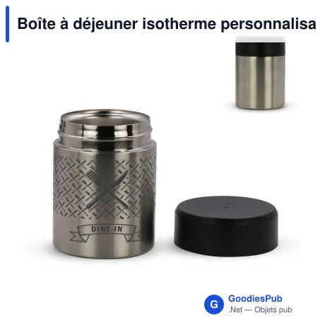 Boîte à déjeuner isotherme personnalisable en acier inoxydable avec logo - Thermo