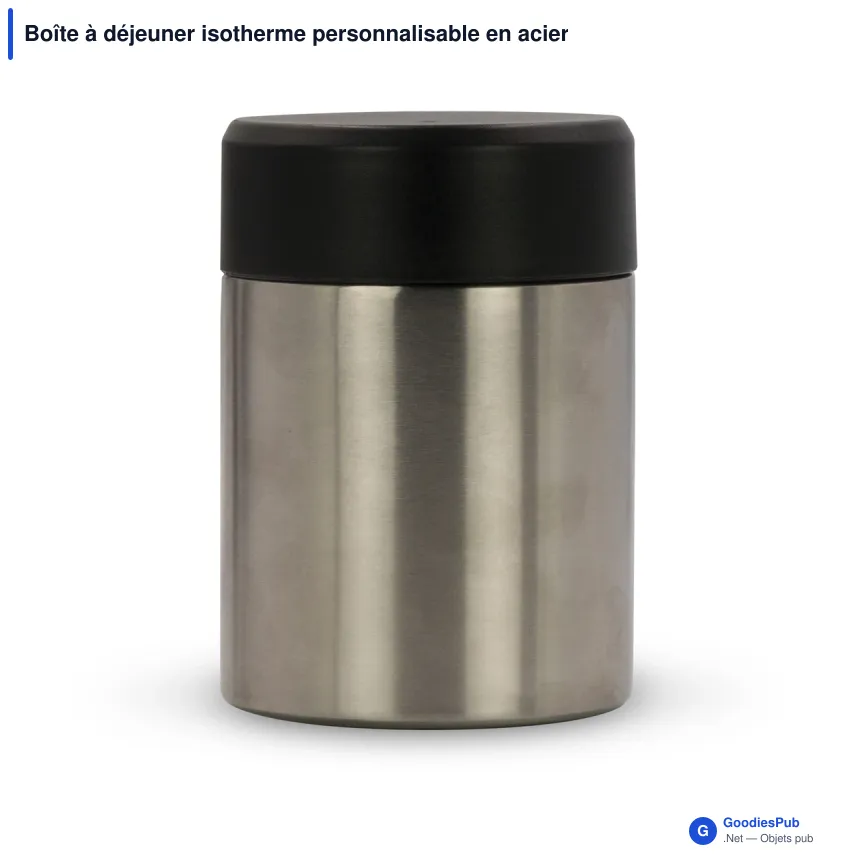 Boîte à déjeuner isotherme personnalisable en acier inoxydable avec logo - Thermo - Image 2