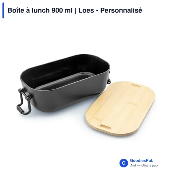 Boîte à lunch personnalisable 900 ml avec logo - Loes - Image 2