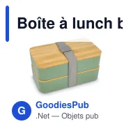 Boîte à lunch bento personnalisable en PP recyclé et bambou avec logo - Bento - Miniature 2