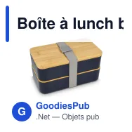 Boîte à lunch bento personnalisable en PP recyclé et bambou avec logo - Bento - Miniature 3