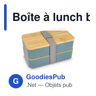 Boîte à lunch bento personnalisable en PP recyclé et bambou avec logo - Bento - Miniature 4