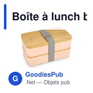 Boîte à lunch bento personnalisable en PP recyclé et bambou avec logo - Bento - Miniature 5