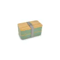 Variante Menthe - Boîte à lunch bento personnalisable en PP recyclé et bambou avec logo - Bento