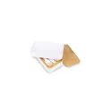 Variante Blanc - Boîte à lunch bento personnalisable en PP recyclé et bambou avec logo - Bento