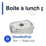 Boîte à lunch personnalisable en acier inoxydable avec logo - Inox - Miniature 1