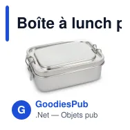 Boîte à lunch personnalisable en acier inoxydable avec logo - Inox - Miniature 2