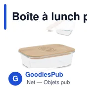 Boîte à lunch personnalisable en verre avec couvercle en bambou et logo - Glass - Miniature 1