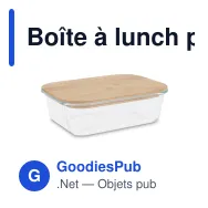 Boîte à lunch personnalisable en verre avec couvercle en bambou et logo - Glass - Miniature 2