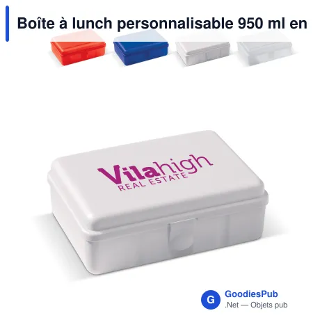 Boîte à lunch personnalisable 950 ml en PP avec logo - One