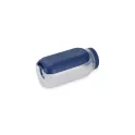 Variante Bleu foncé - Boîte à lunch personnalisable avec pot à sauce et cuillère-fourchette et logo - All-in