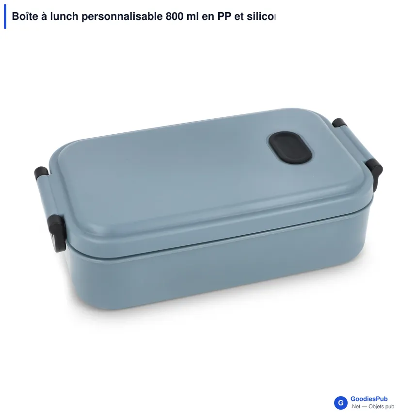 Boîte à lunch personnalisable 800 ml en PP et silicone avec logo - Zen - Image 2