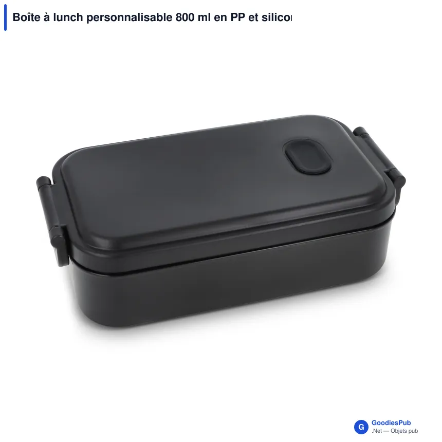 Boîte à lunch personnalisable 800 ml en PP et silicone avec logo - Zen - Image 3